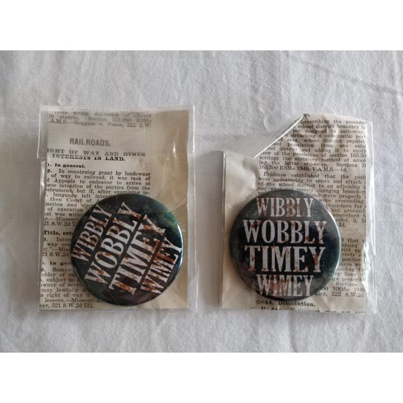 Other - READ* Lot 2x BBC Doctor Dr Who Wibbly Wobbly Timey Wimey Button Pin Pinback 2.1"